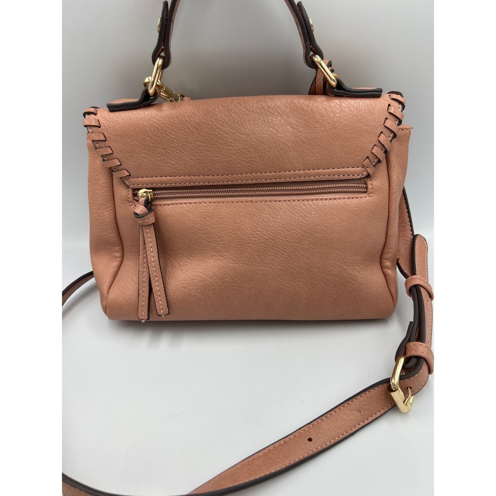 Sole Society Cassi Dusty Rose Pink Whipstitch‎ Vegan Leather Crossbody Satchel - Picture 5 of 10